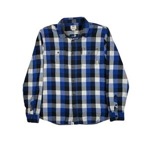Vans Blue and Black Checkered Men's Shirt
